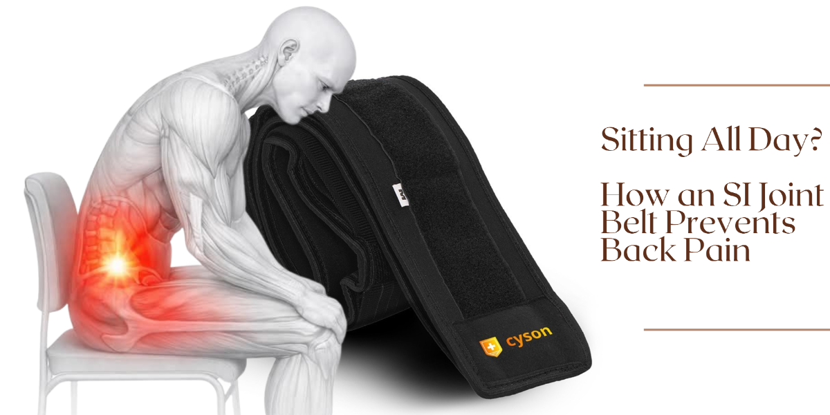 a person is sitting with joint pain and cyson si belt